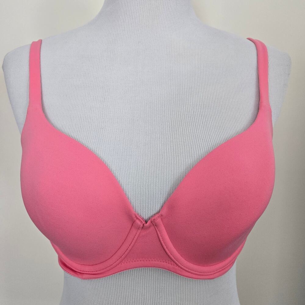 Body By Victoria Bra VTG Y2K Pink Shaping Demi 36C Victoria's Secret Plunge